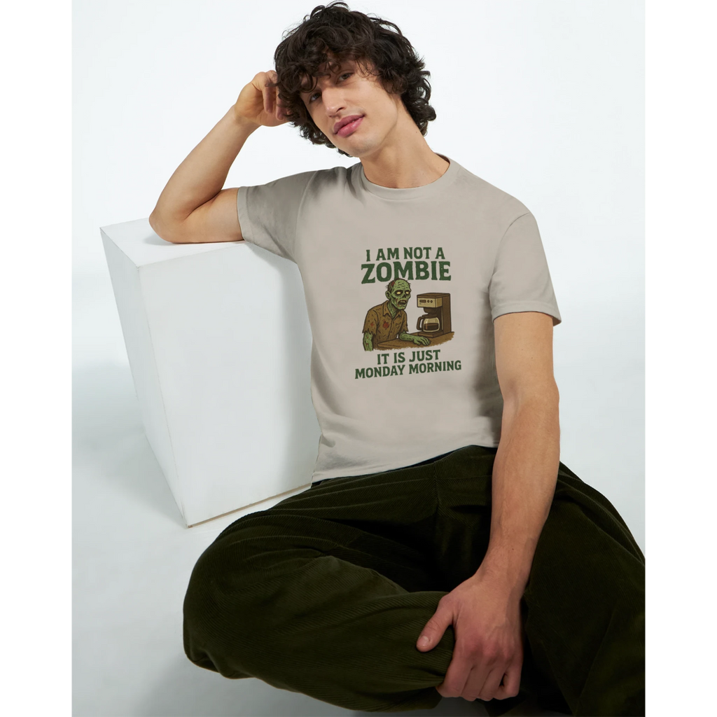 White Gold Black Zombie Morning T-Shirt Front Image_10